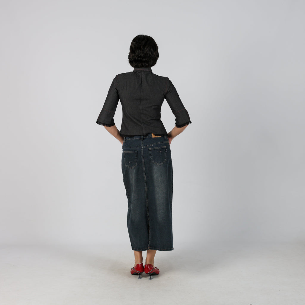 Blue Y2K Joyx Denim Maxi Skirt (S)