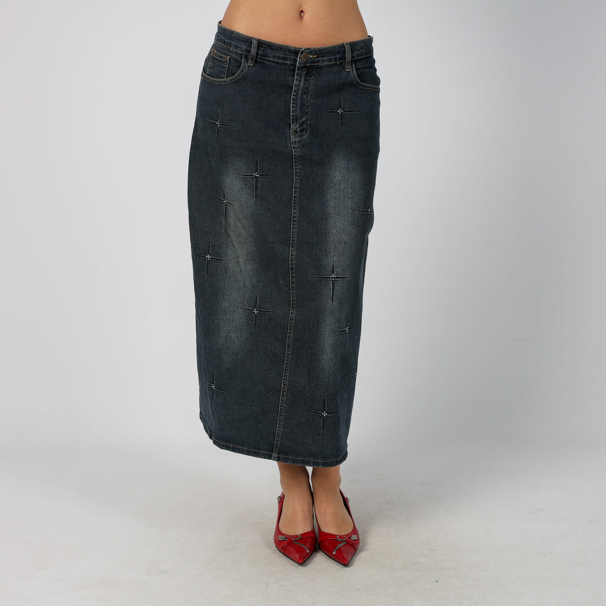 Blue Y2K Joyx Denim Maxi Skirt (S)