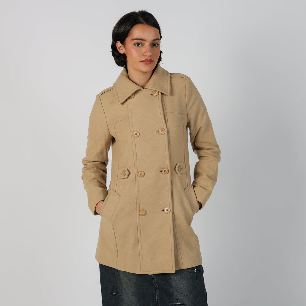 Tan Y2K Sisley Trench Coat (S)