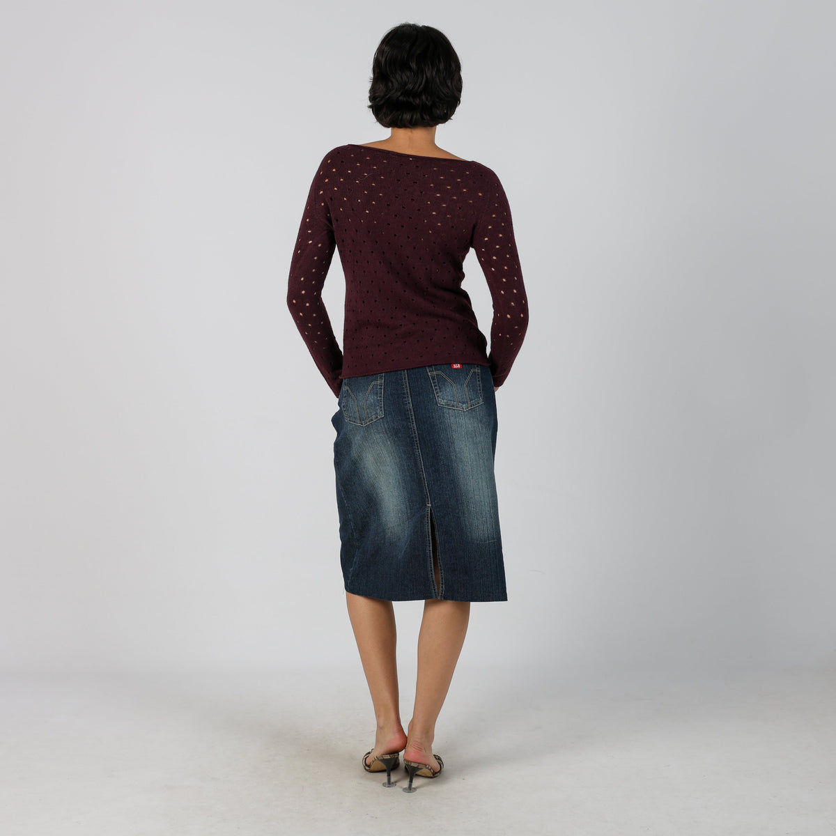 Blue Y2K XFN Denim Midi Skirt (S)