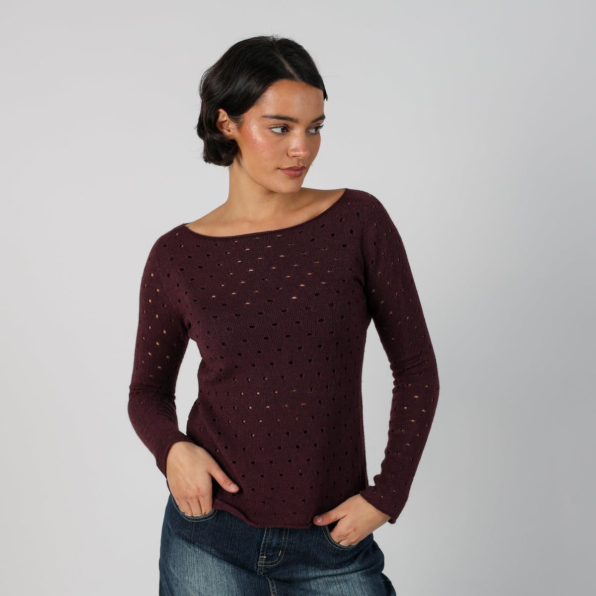 Purple Y2K Long Sleeve Top (S)