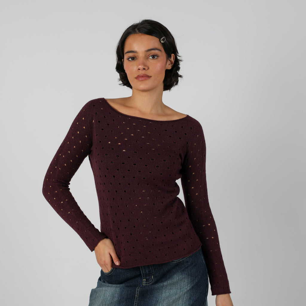 Purple Y2K Long Sleeve Top (S)