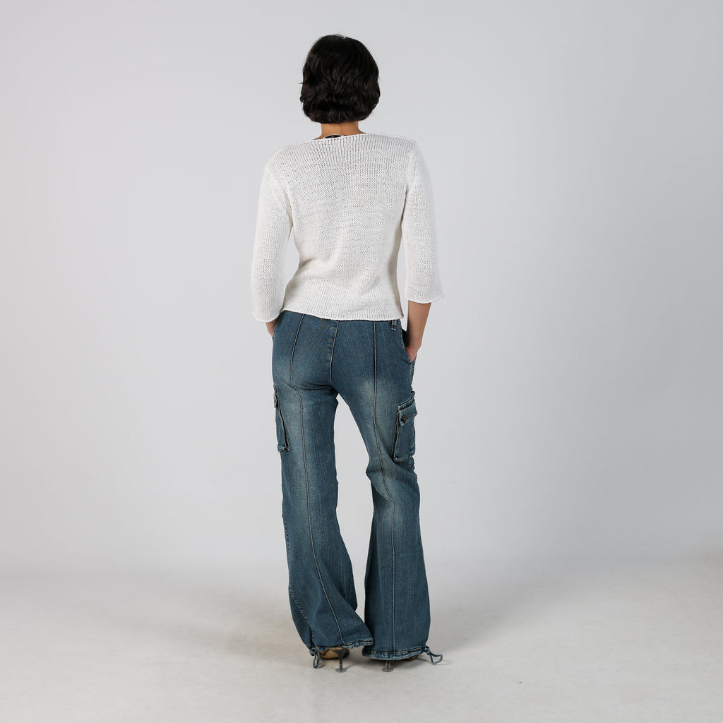 Blue Y2K Flare Jeans (S)