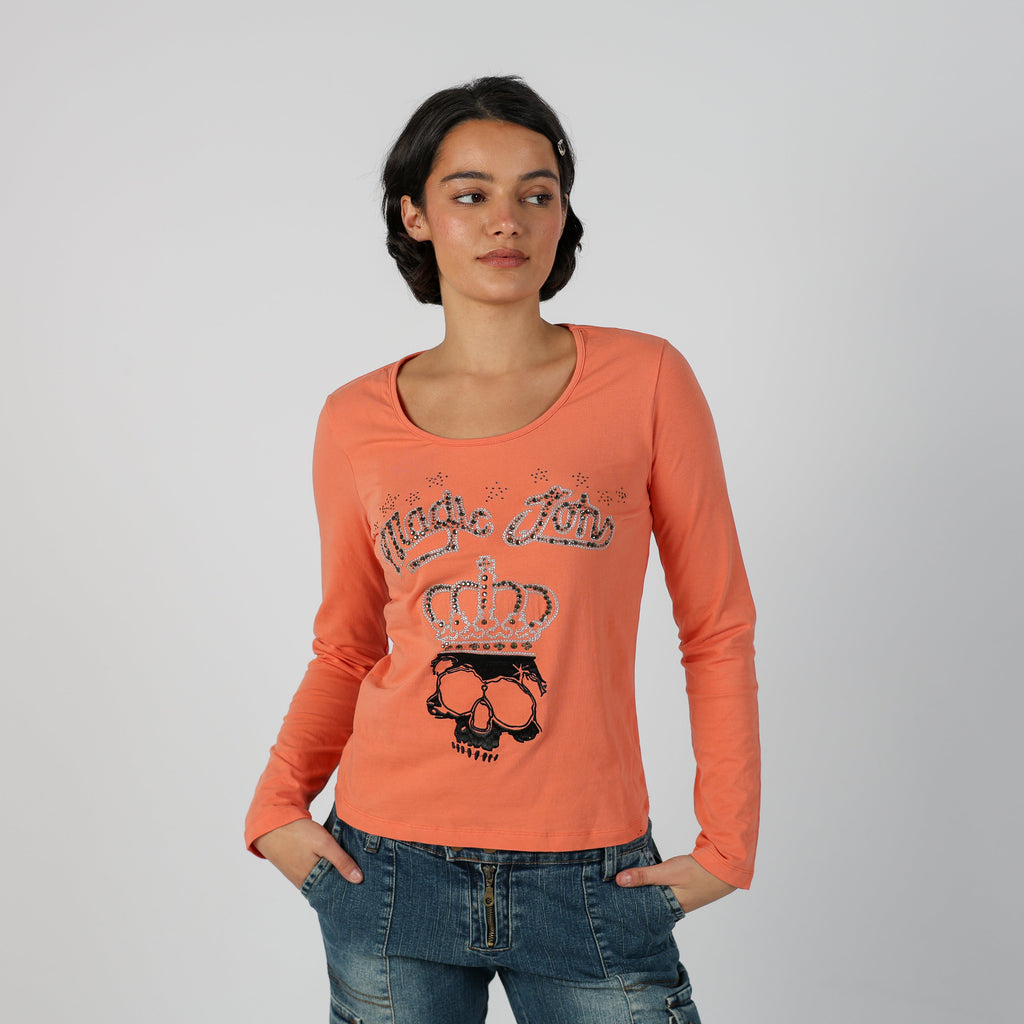 Peach Y2K Long Sleeve Top (M)