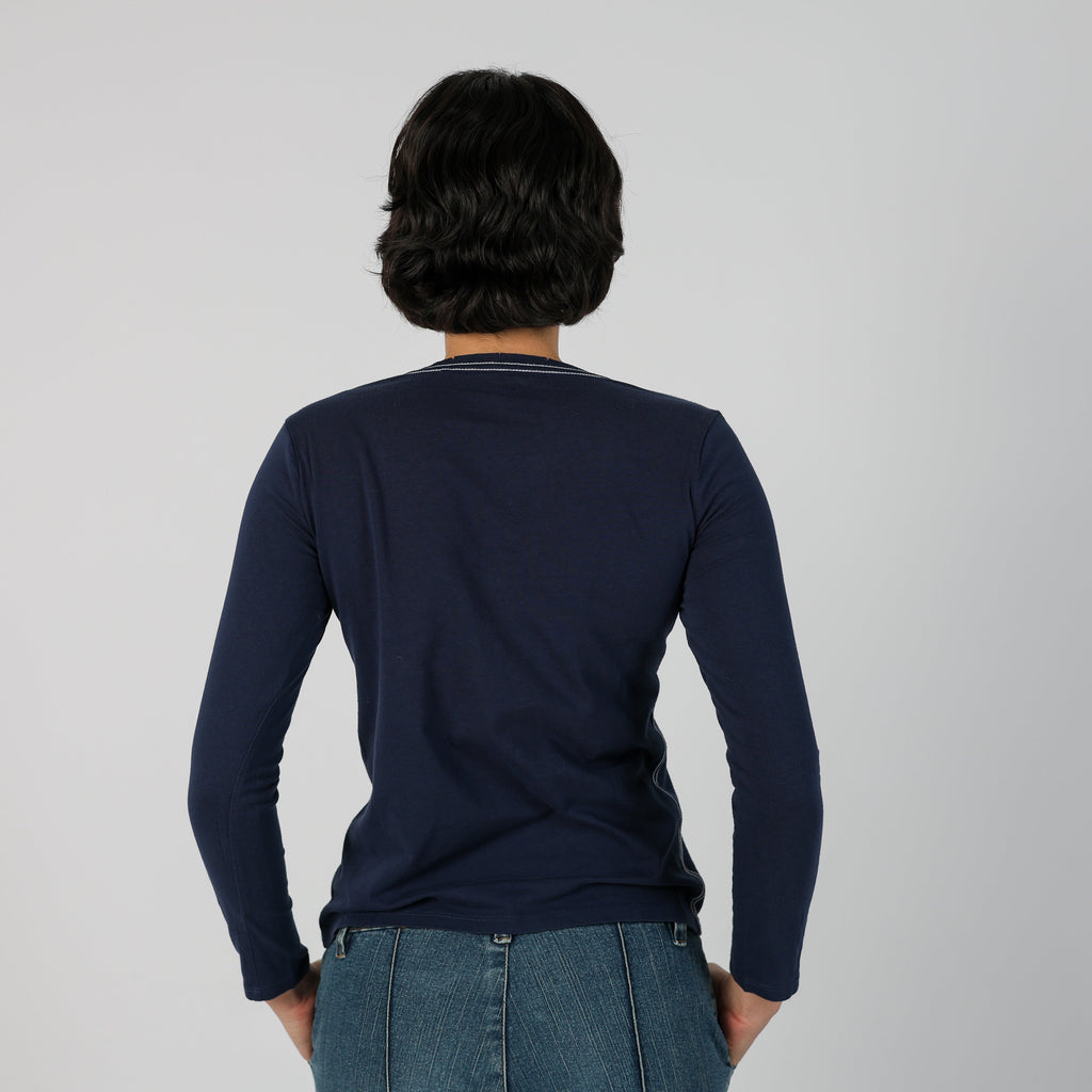 Blue Y2K Guess Long Sleeve Top (S)
