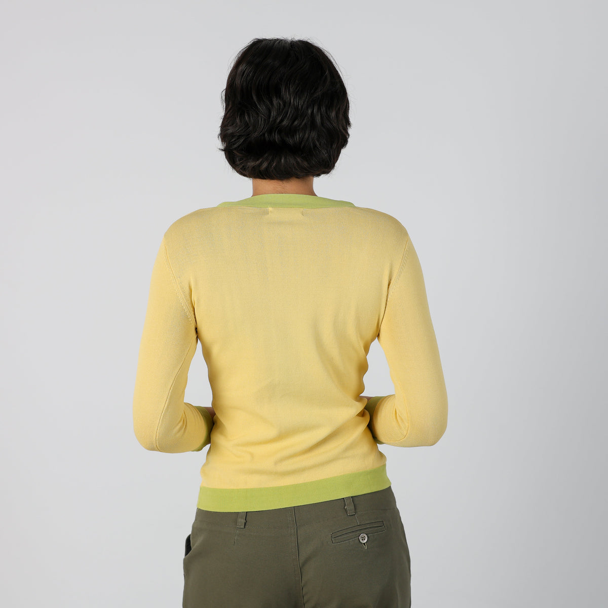 Yellow Y2K Lady Mei Long Sleeve Top (S)
