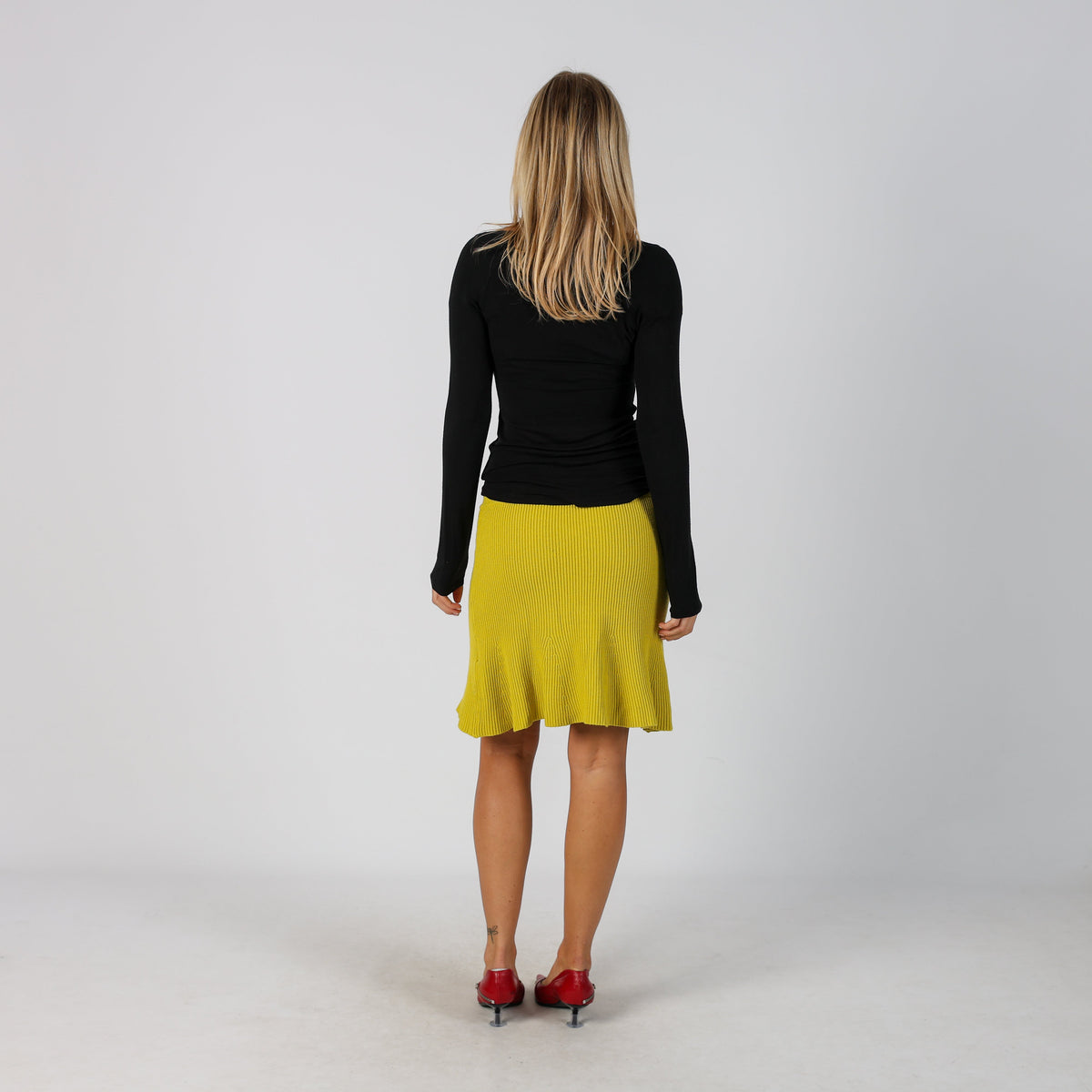 Yellow Y2K Gaudi Woven Mini Skirt (XS)