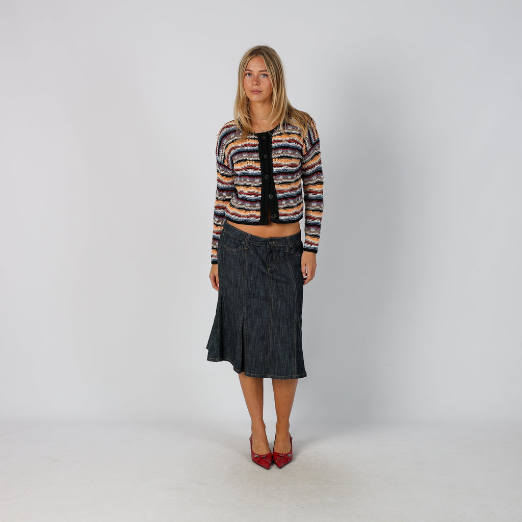 Blue Y2K Denim Midi Skirt (M)