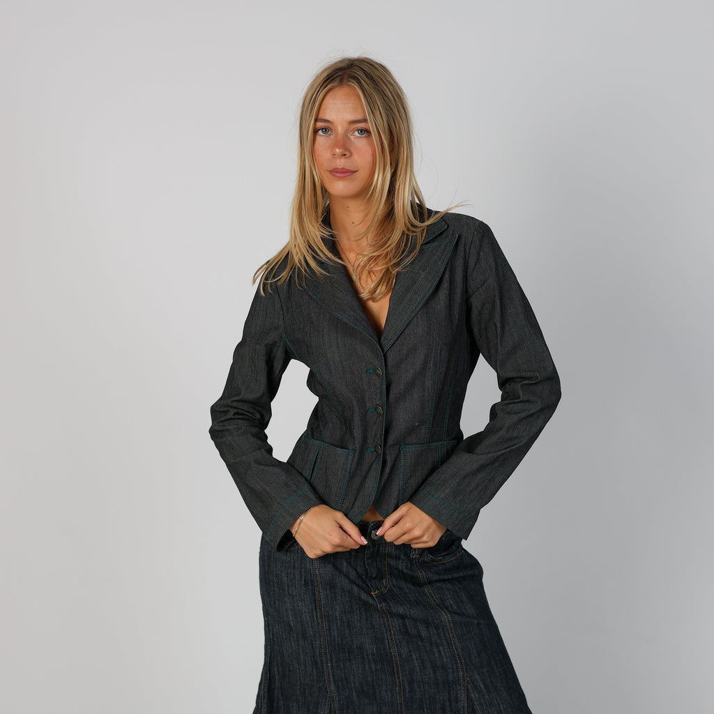 Charcoal Grey Y2K Class Blazer (M)