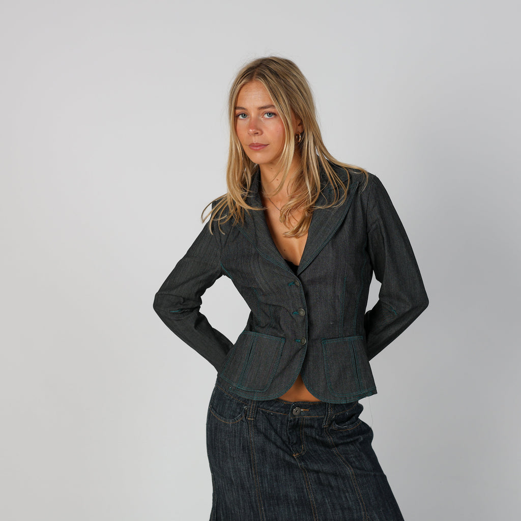 Charcoal Grey Y2K Class Blazer (M)