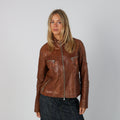 Brown Y2K Made in Italy Leather Jacket (L)