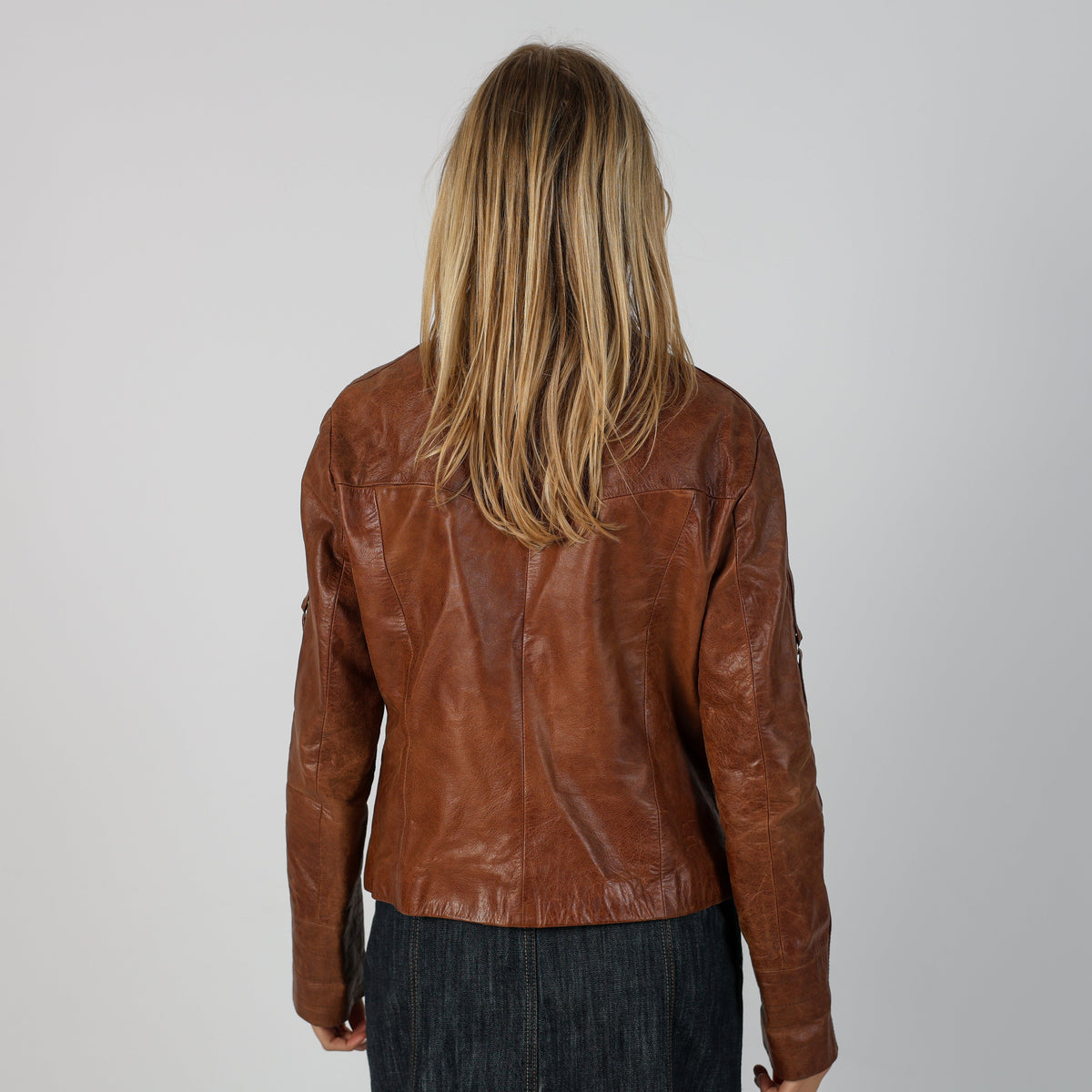 Brown Y2K Made in Italy Leather Jacket (L)