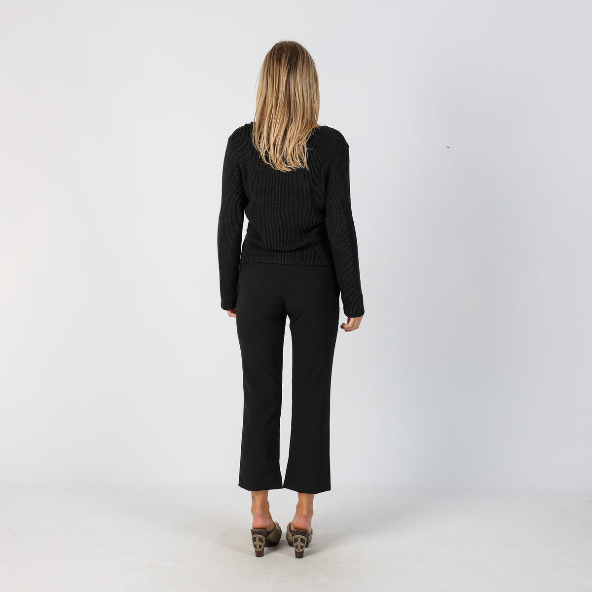 Black Y2K Made in Italy Capri Trouser (S)