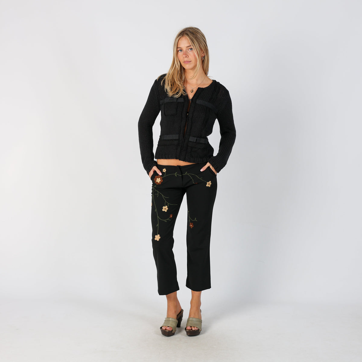 Black Y2K Made in Italy Capri Trouser (S)