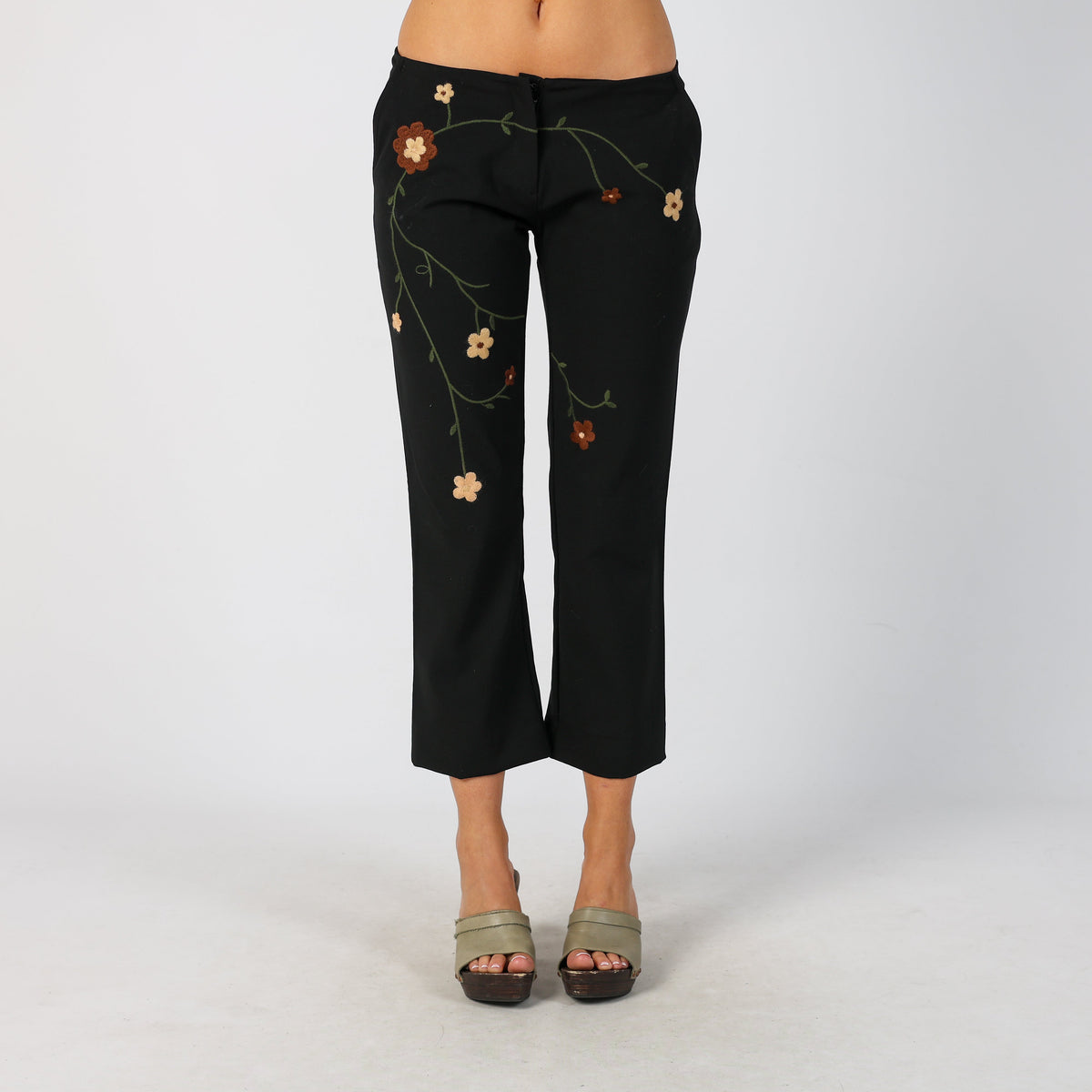 Black Y2K Made in Italy Capri Trouser (S)