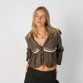 Khaki Green Y2K Woven Top (M)