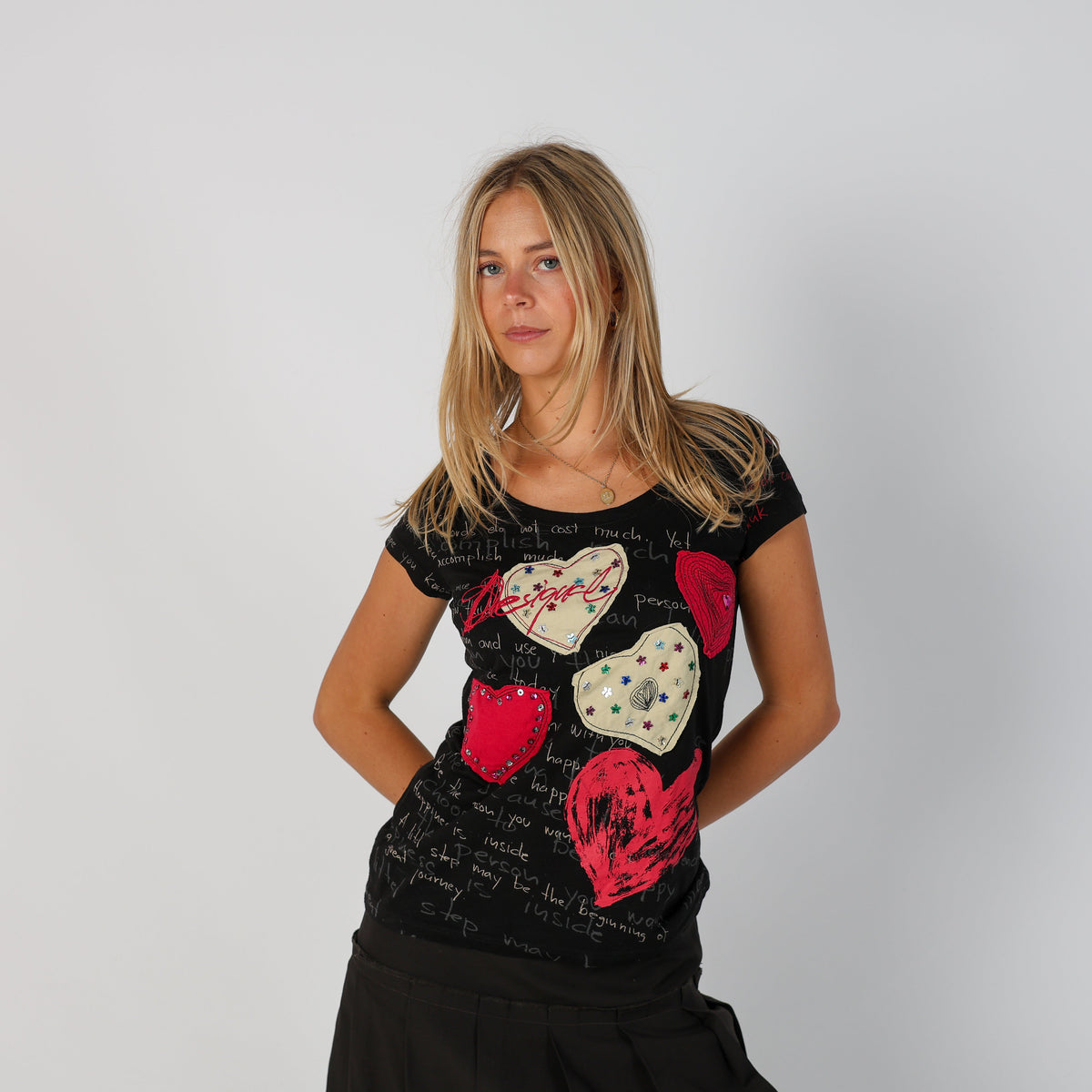Black Y2K Desigual T-shirt (S)