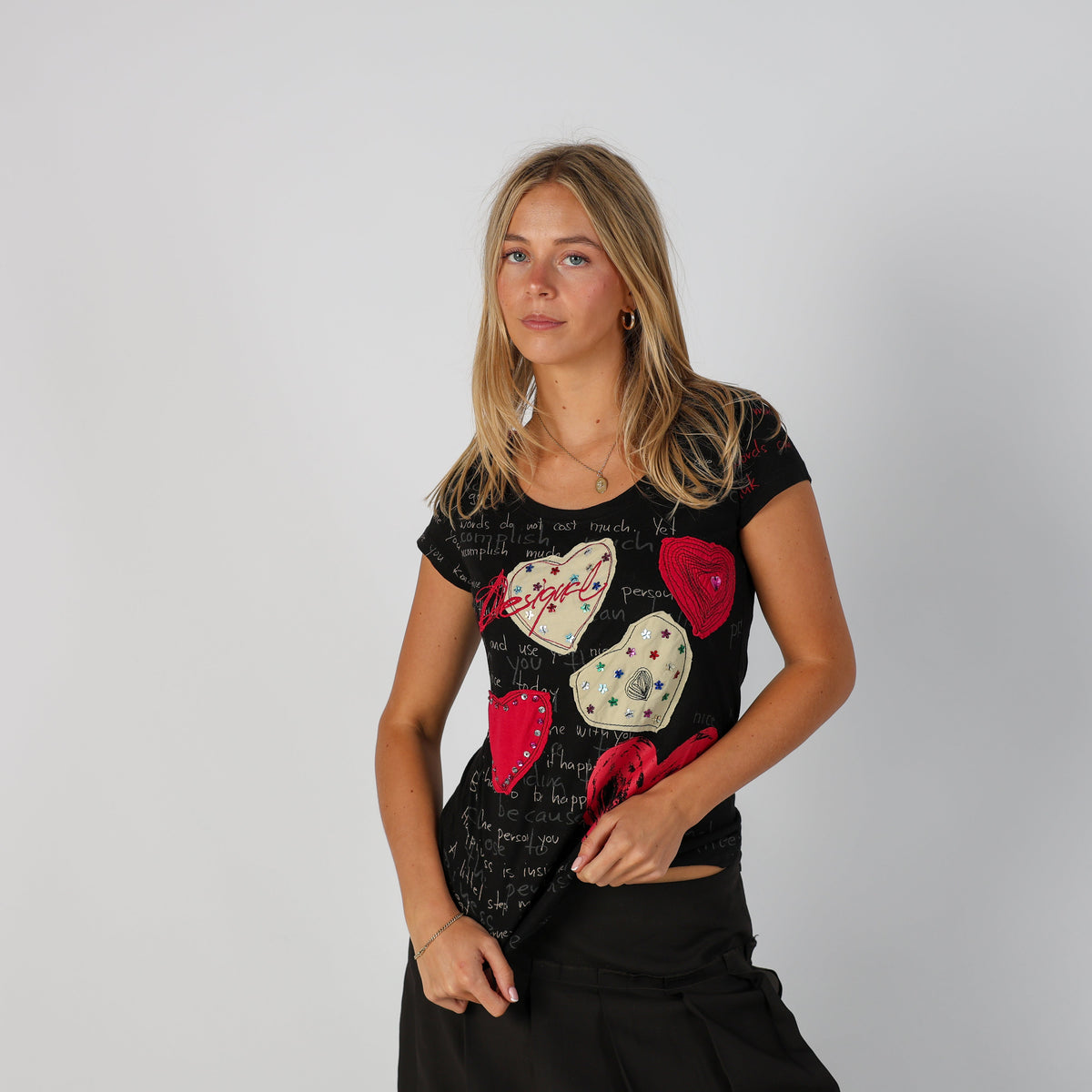 Black Y2K Desigual T-shirt (S)