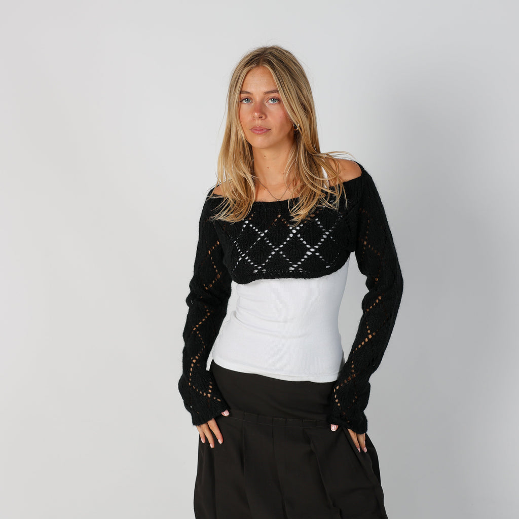 Black Y2K Knitted Jumper (S)