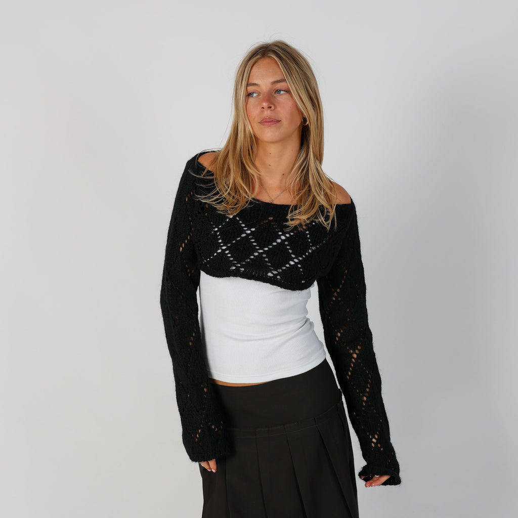 Black Y2K Knitted Jumper (S)