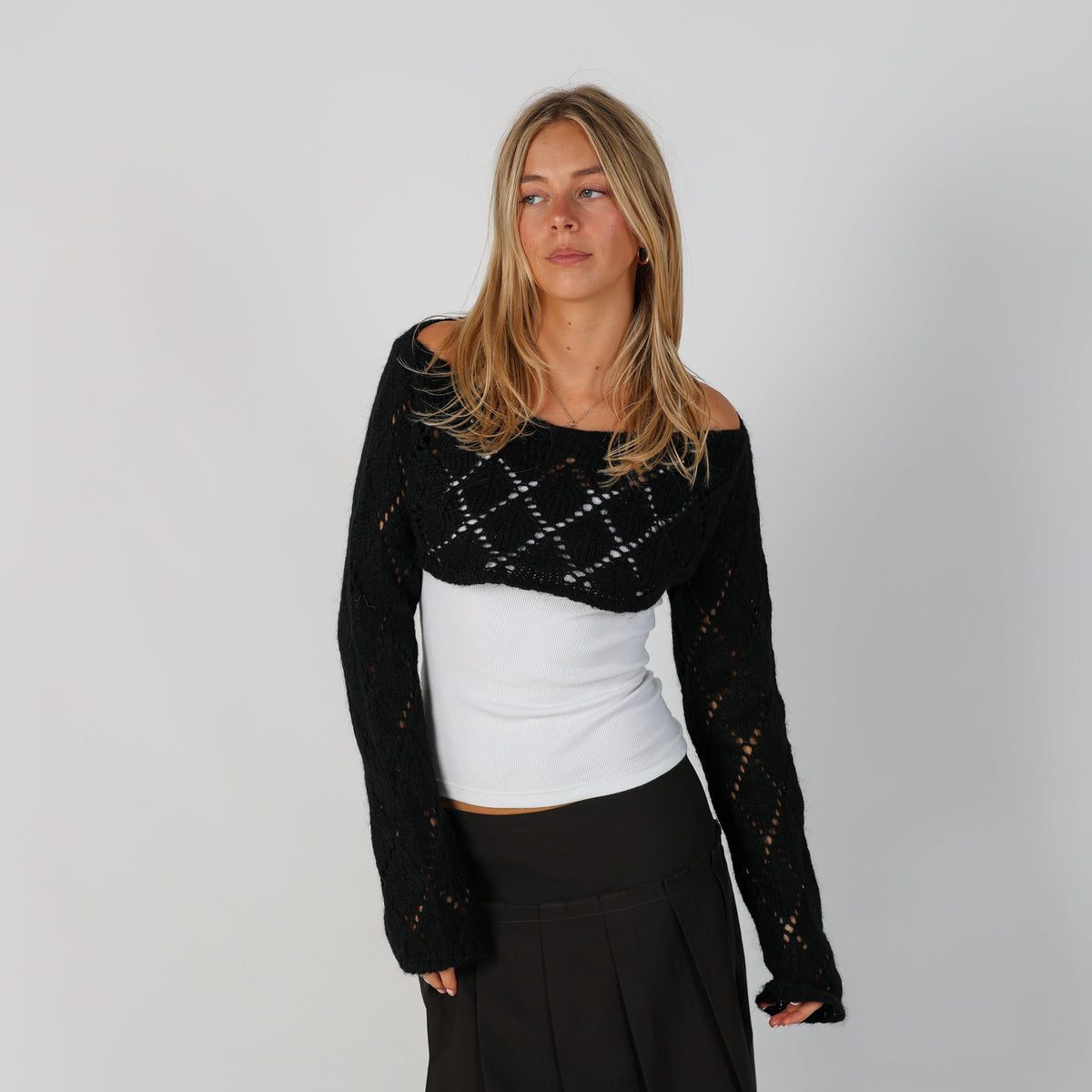 Black Y2K Knitted Jumper (S)