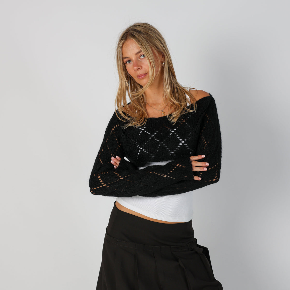 Black Y2K Knitted Jumper (S)