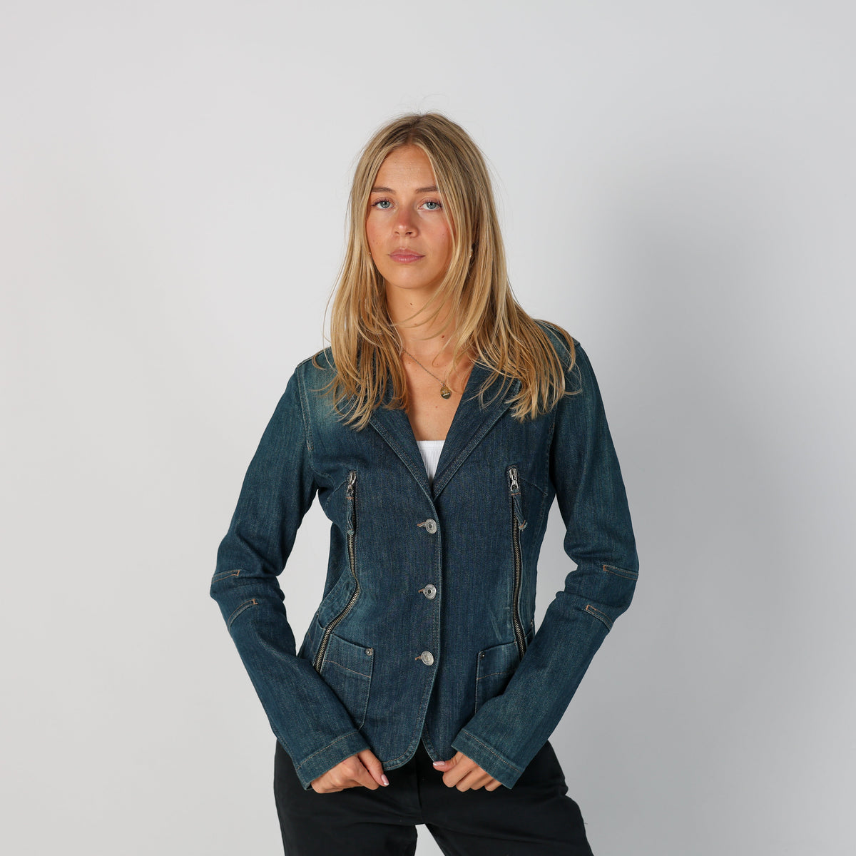 Blue Y2K Sisley Denim Jacket (S)
