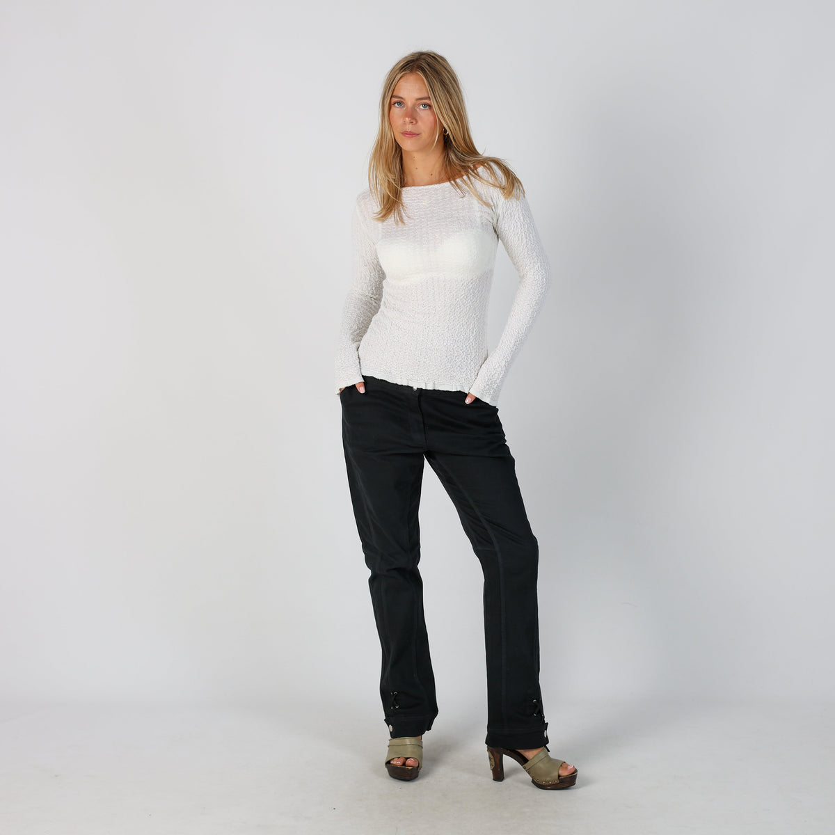 Black Y2K Made in Italy Casual Trousers (S)