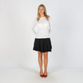 Black Y2K Made in Italy Woven Mini Skirt (XS)