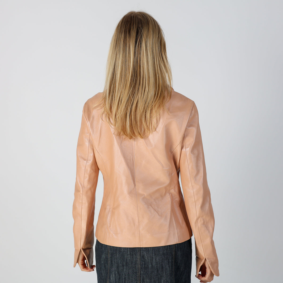 Baby Pink Y2K Made in Italy Leather Jacket (S)