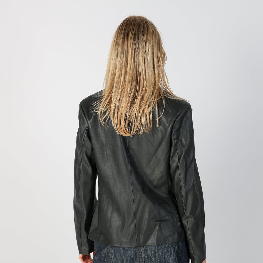 Black Y2K Leather Jacket (L)