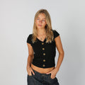 Black Y2K ONLY Woven Top (S)