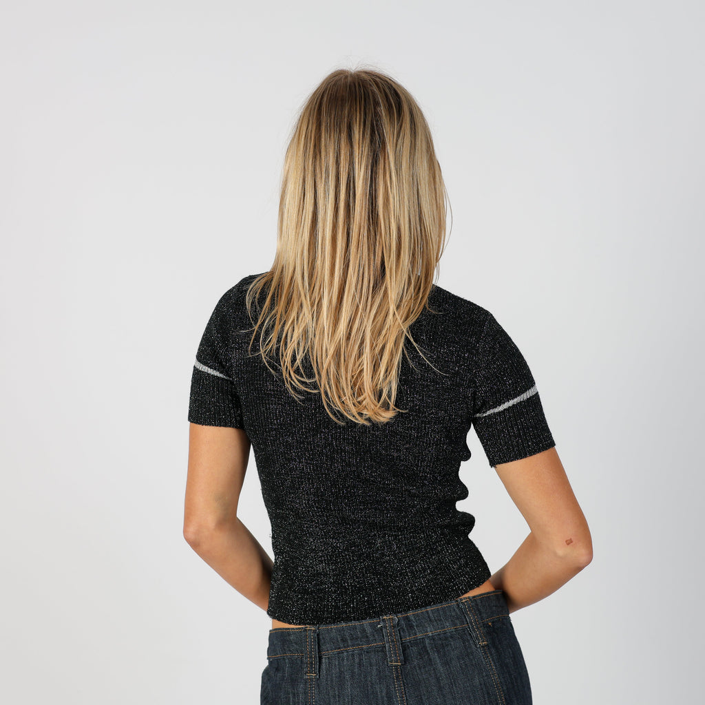 Black Y2K Woven Top (XS)