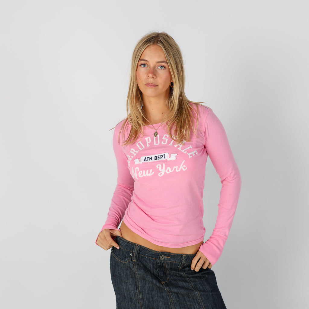 Pink Y2K Aeropostale Long Sleeve Top (S)
