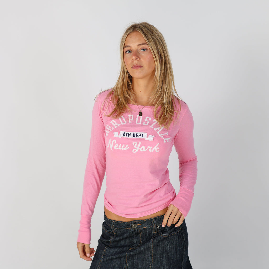 Pink Y2K Aeropostale Long Sleeve Top (S)