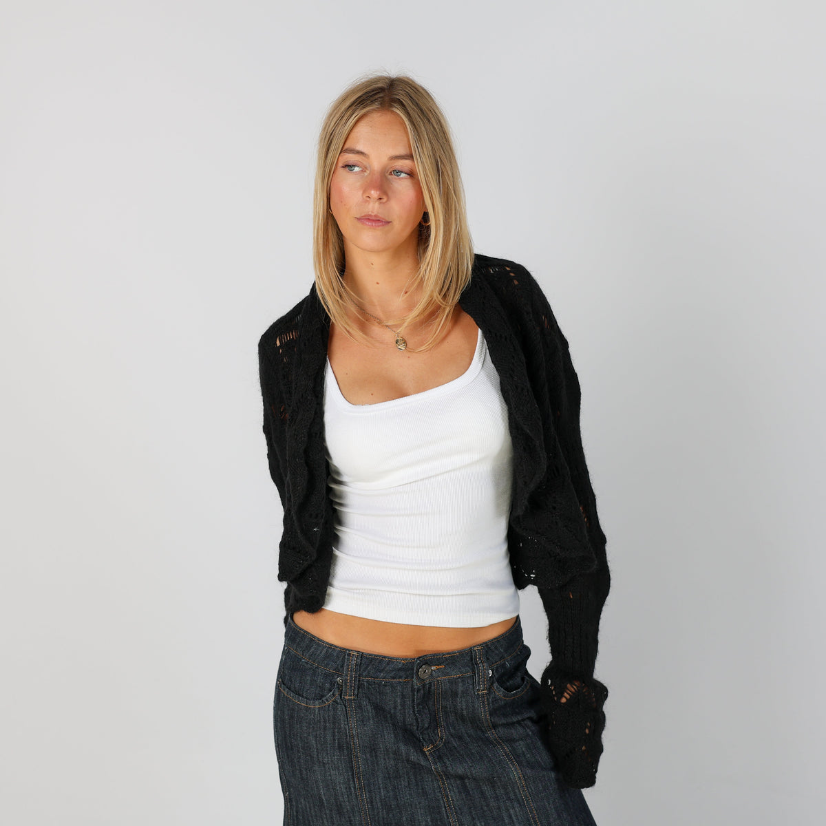 Black Y2K United Colors of Benetton Cardigan (S)