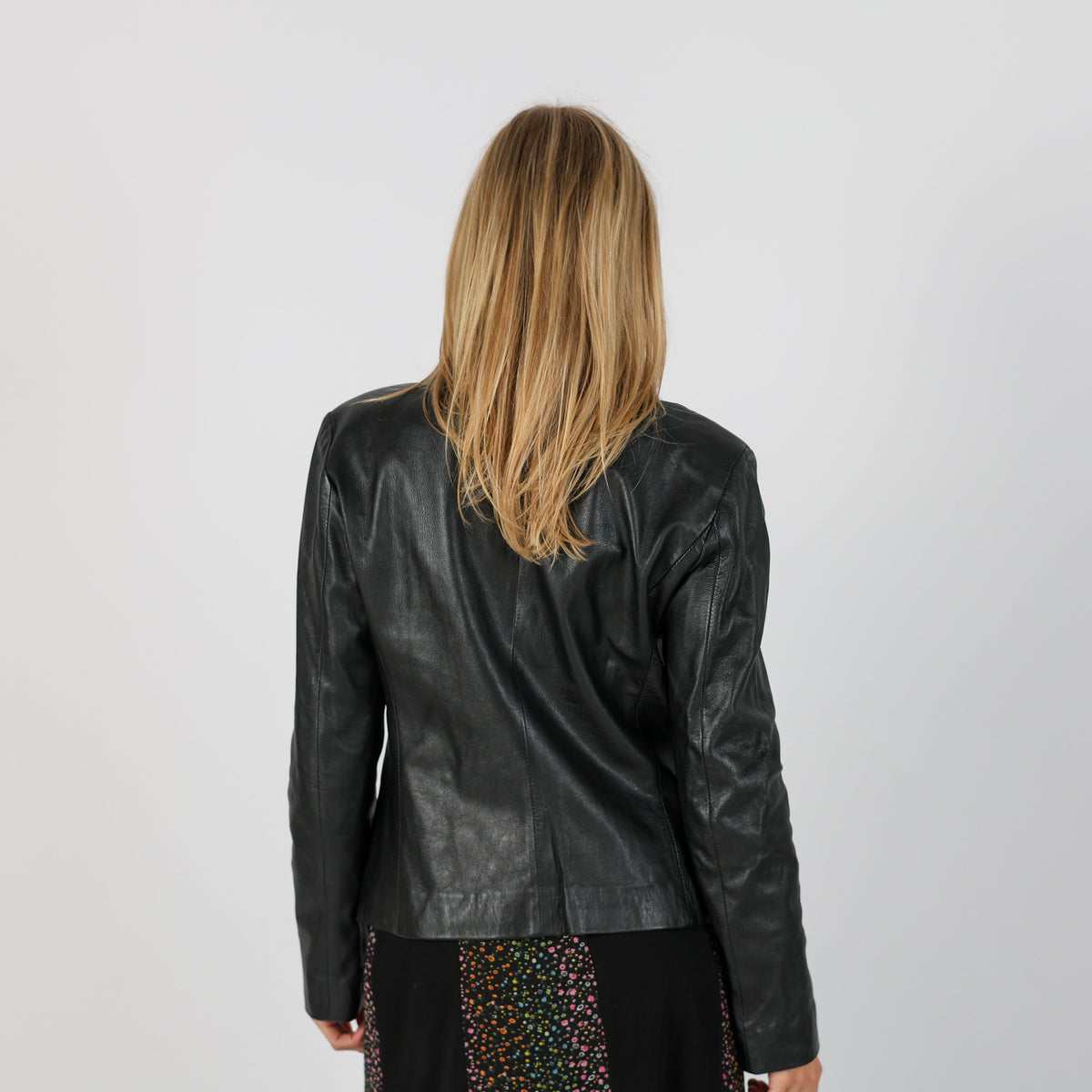 Black Y2K Leather Jacket (S)