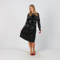 Black Y2K Woven Midi Skirt (S)