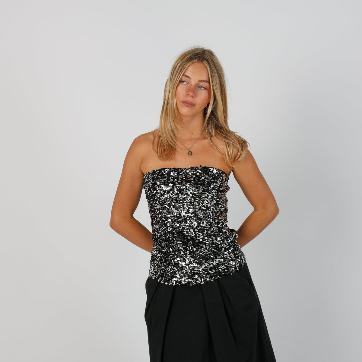 Black Y2K United Colors of Benetton Cami Bandeau (S)