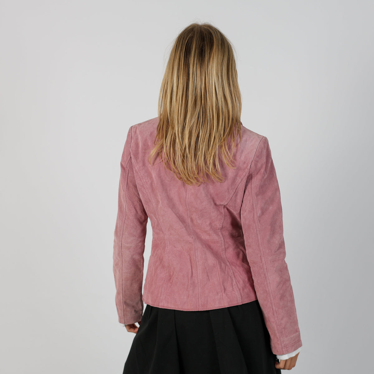 Baby Pink Y2K Leather Jacket (S)