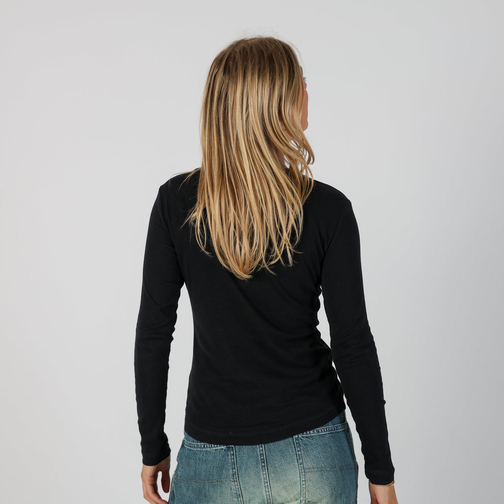 Black Y2K Champion Long Sleeve Top (S)
