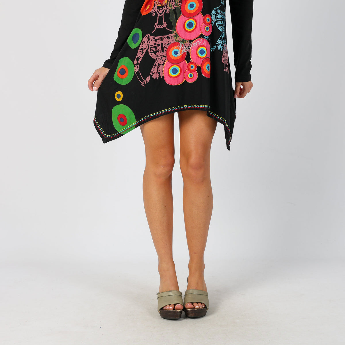 Black Y2K Desigual Woven Mini Dress (S)