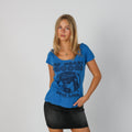 Blue Y2K Fish Bone Woven Top (S)