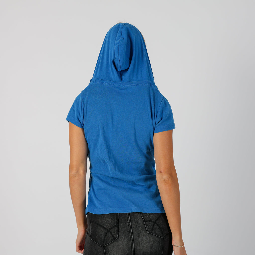 Blue Y2K Fish Bone Woven Top (S)