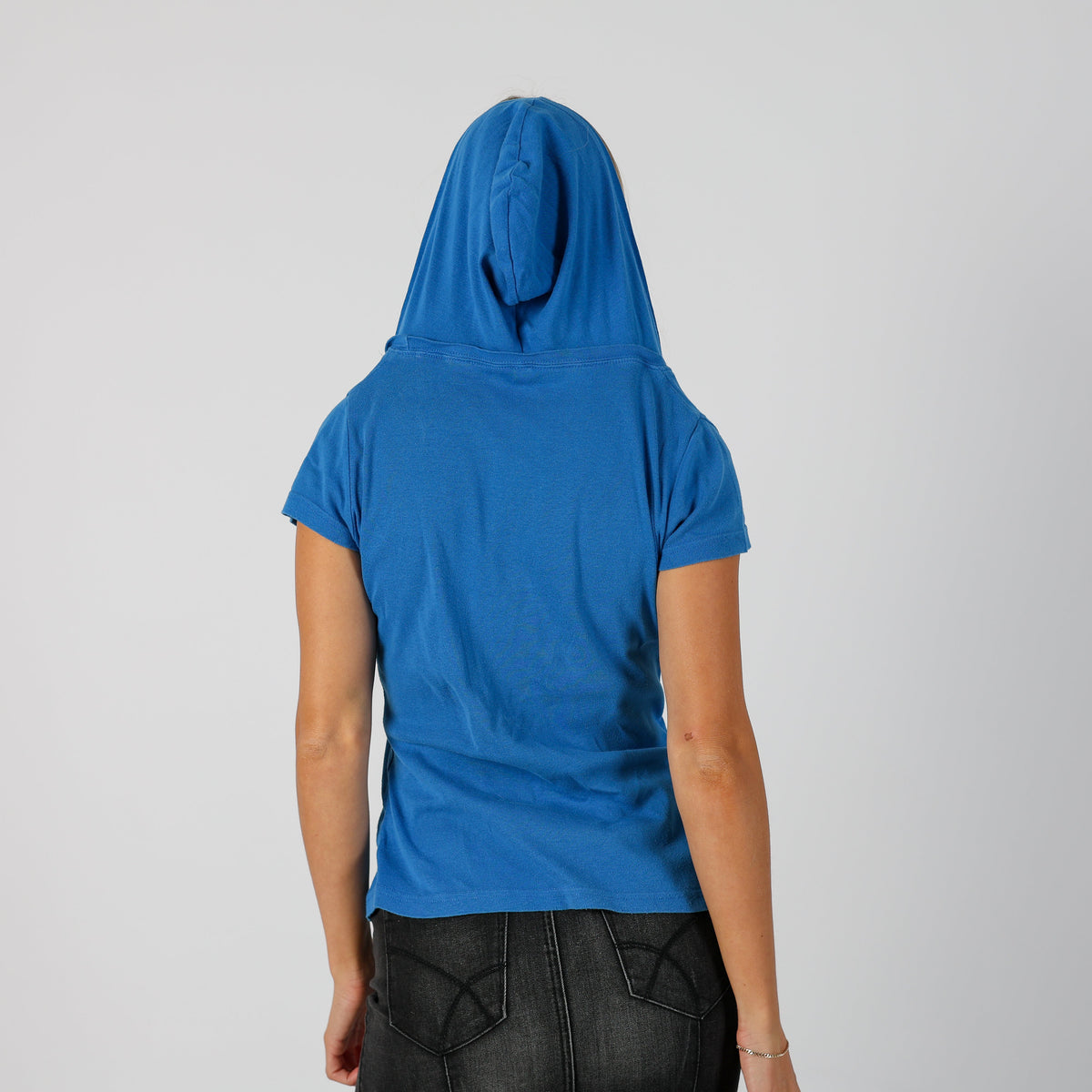 Blue Y2K Fish Bone Woven Top (S)