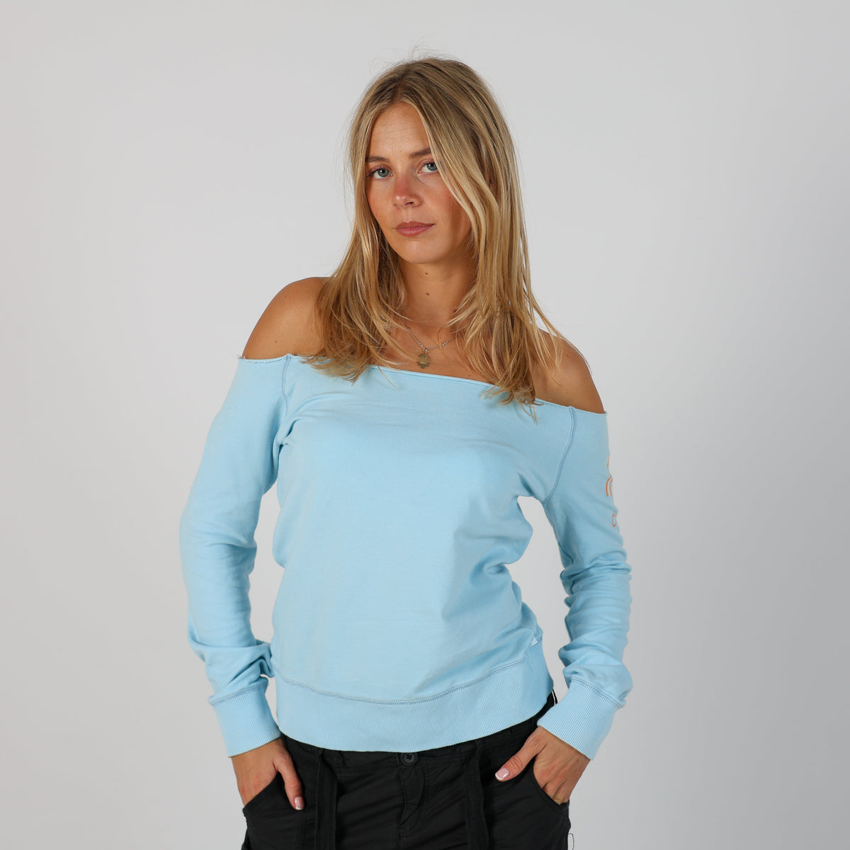 Light Blue Y2K O'Neill Long Sleeve Top (S)