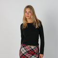 Black Y2K Burberry Long Sleeve Top (XS)