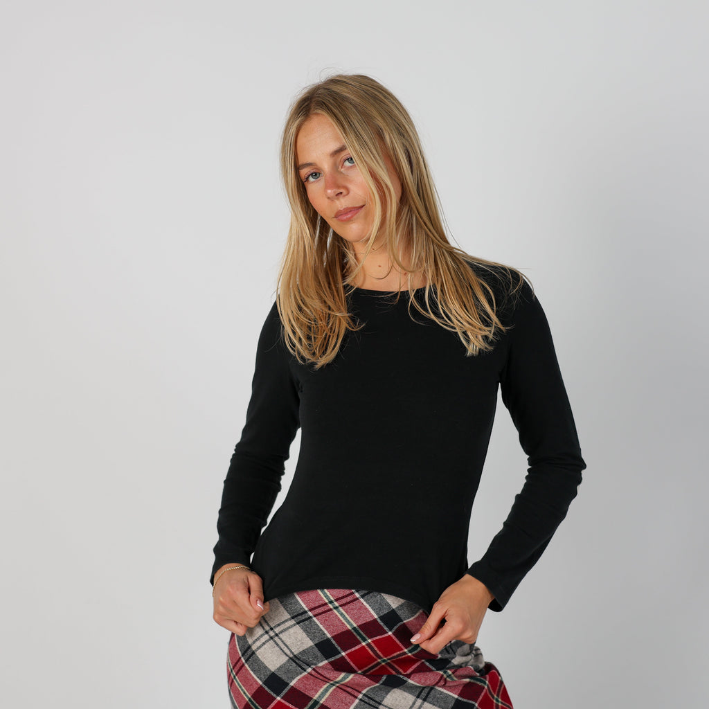 Black Y2K Burberry Long Sleeve Top (XS)