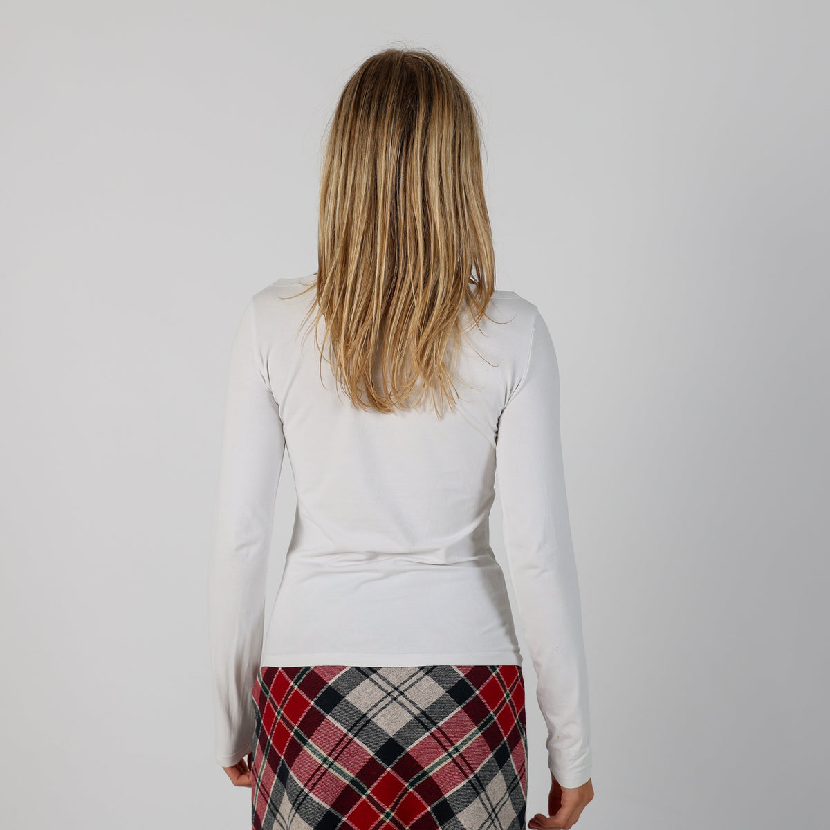 Ivory Y2K Calvin Klein Long Sleeve Top (S)