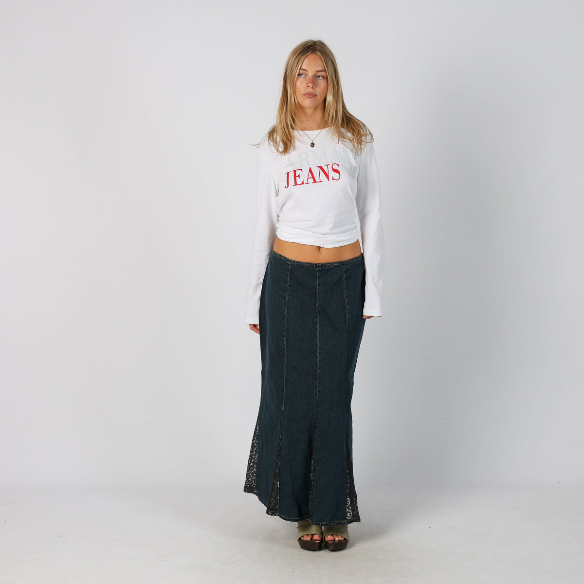 Blue Y2K Jean Paul Denim Maxi Skirt (S)